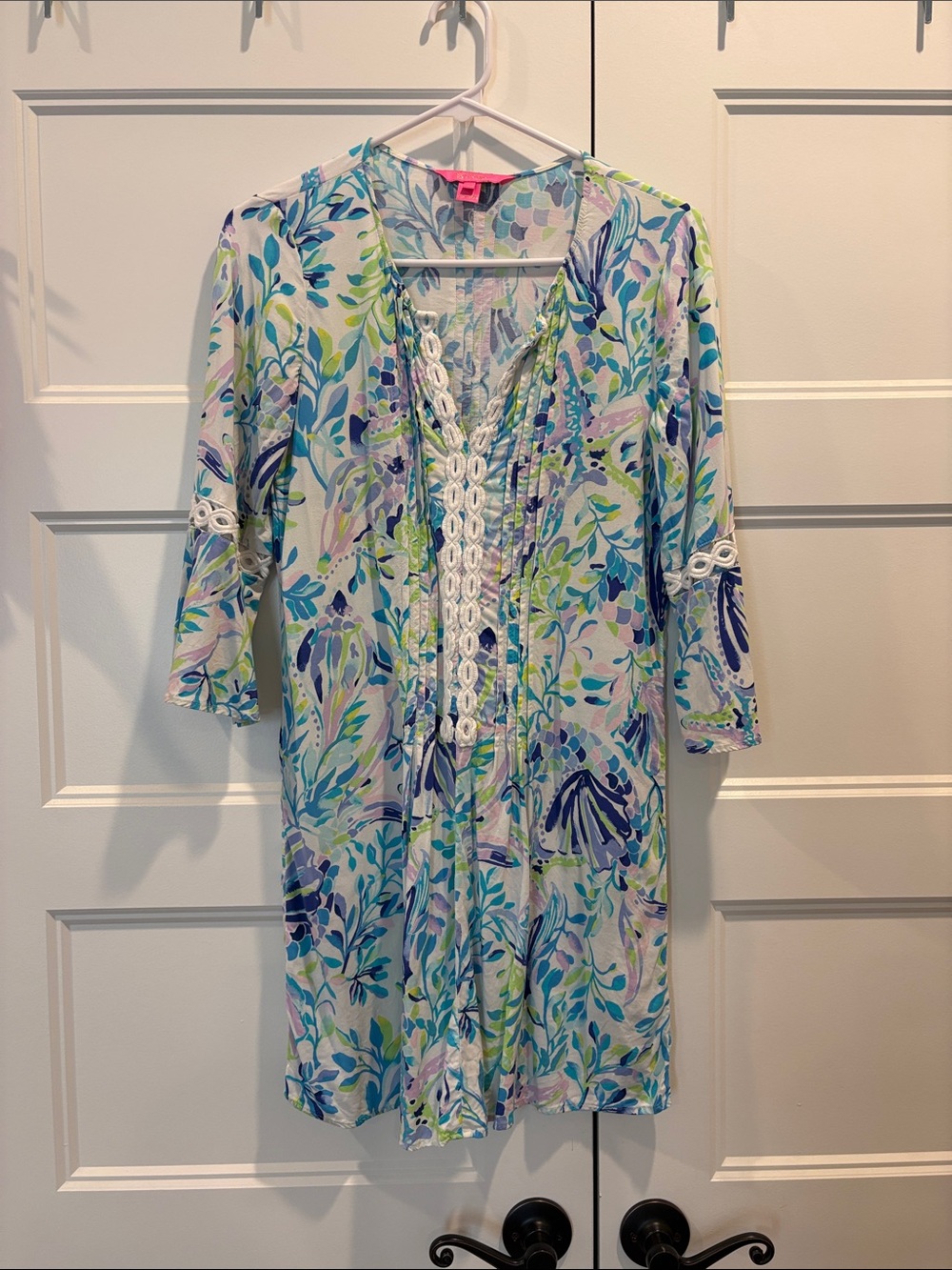 Lilly Pulitzer Blue Green Floral Tunic Dress